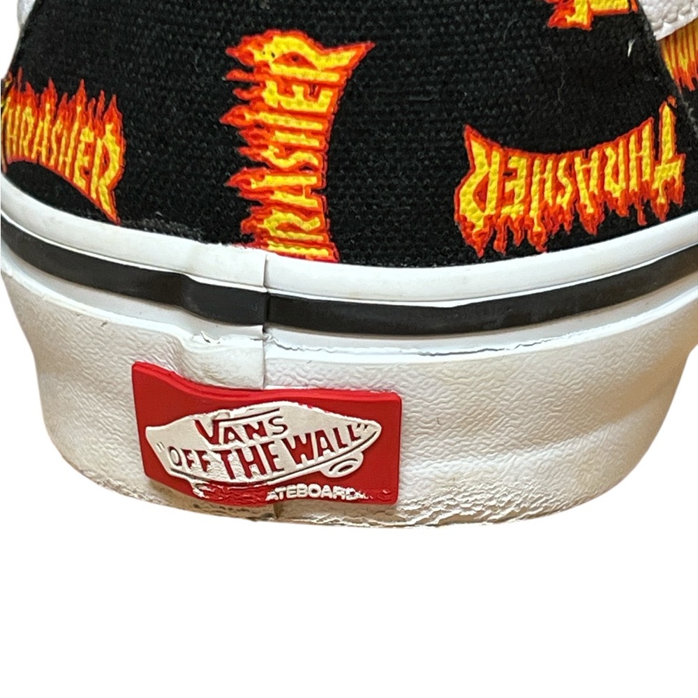 🟡Vans Men’s Thrasher x Skate Sk8-Hi 'Allover Thrasher Logo Shoes Size 11.5 - Picture 6 of 12